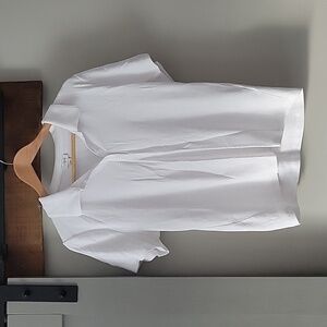 White Ribbed Stretch Polo, J Crew